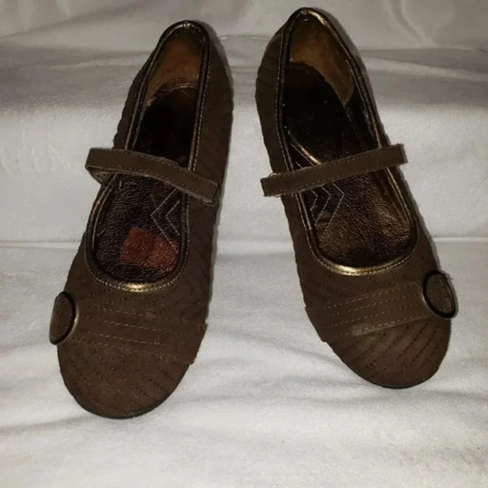 Vintage Stride Rite Darcy Girls 5W Brown Suede Maryjanes Retro‎ Y2K Concert